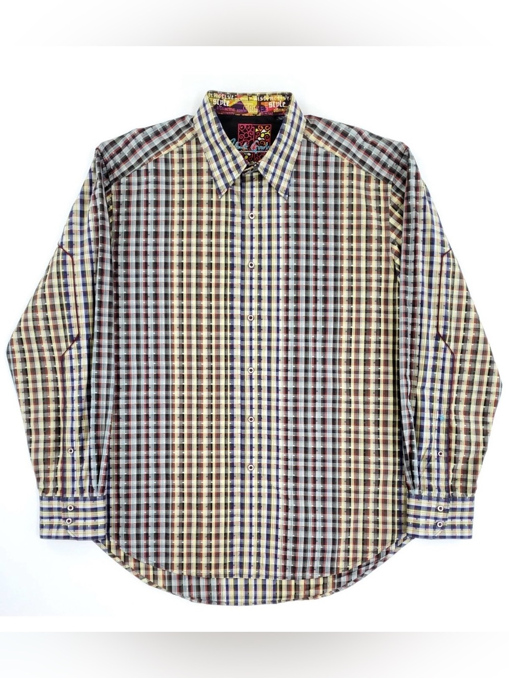 Robert Graham Men's XL Plaid Long Sleeve Woven Button Up Shirt Multicolor